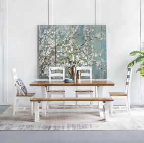 18.5" x 59" Saison White Cherry Blossom Canvas Print, Wall Decor for Living Room Bedrrom Entryway Office, Set of 4