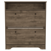 Calgary Shoe Rack; Superior Top; One Open Shelf; Two Extendable Shelves -Dark Brown