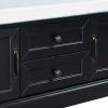 TREXM Storage Bench with 2 Drawers and 2 Cabinets, Shoe Bench with Removable Cushion for Living Room, Entryway (Black)