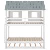 House Bunk Bed with Trundle,Roof and Windows,White(OLD SKU:GX000705AAK)