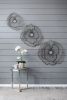 Set of 3 Metal Flowers Wall Decor, Transitional Wall Floral Sculpture for Foyer Porch Hallway Entrance
