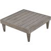 Outdoor 3-Piece Patio Furniture Set Solid Wood Sectional Sofa Set with Coffee Table Conversation Set with Side Table and Cushions, Grey+Beige
