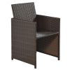11-Piece Patio All-Weather PE Wicker Dining Table Set with Wood Tabletop for 10, Brown Rattan+Beige Cushion
