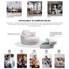 [Video] Welike Swivel Accent Barrel Modern Sofa Lounge Club Big Round Chair with Storage Ottoman Linen Fabric for Living Room Hotel with Pillows,Teddy