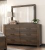 Bold Look Bedroom Furniture Antique Brown Finish 1pc Dresser of 6 Drawers Ball Bearing Glides Wooden Furniture