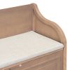 TREXM Rustic Style Solid wood Entryway Multifunctional Storage Bench with Safety Hinge (Brown+ Beige)