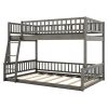 Full XL over Queen Bunk Bed with Ladder and Guardrails, Gray (Expected Arrival Time: 6.3)