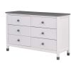 3-Pieces Bedroom Sets Full Size House Bed with Storage Headboard, Wooden Nightstand and Storage Dresser,Gray
