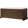 TREXM Rustic Storage Bench with 3 Removable Classic Rattan Basket , Entryway Bench with Removable Cushion (Espresso)