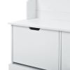 [VIDEO provided] ON-TREND All in One Hall Tree with 3 Top Shelves and 2 Flip Shoe Storage Drawers, Wood Hallway Organizer with Storage Bench and Metal