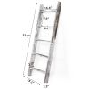 Farmhouse 4.5 Ft Wall Leaning Wood Blanket Quilt Storage Ladder Towel Rack, Bathroom Bedroom Decorative Shelf - Vintage White