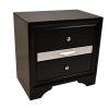 Traditional Matrix Queen 5 PC Storage Bedroom Set in Black made with Wood