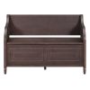 TREXM Rustic Style Solid wood Entryway Multifunctional Storage Bench with Safety Hinge (Espresso + Beige)