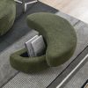 39"W Oversized Swivel Chair with moon storage ottoman for Living Room, Modern Accent Round Loveseat Circle Swivel Barrel Chairs for Bedroom Cuddle Sof