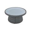 10-Piece Outdoor Sectional Half Round Patio Rattan Sofa Set, PE Wicker Conversation Furniture Set for Free Combination, Light Gray