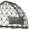 Light Grey and Black Patio Chair with Upholstered Cushion
