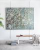 18.5" x 59" Saison White Cherry Blossom Canvas Print, Wall Decor for Living Room Bedrrom Entryway Office, Set of 4