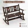 Patio Rocking Bench Double Rocker Chair with Ergonomic Seat 2-Person Loveseat