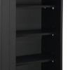 ON-TREND Multifunctional Hall Tree with Sliding Doors, Wooden Hallway Shoe Cabinet with Storage Bench and Shelves, Mudroom Coat Storage with Hanging H