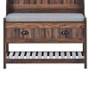 U-Can Hall Tree with 4 Hooks and Hinged Lid, Coat Hanger, Entryway Bench, Storage Bench, 3-in-1 Design, 69INCH, for Entrance, Hallway
