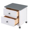 3-Pieces Bedroom Sets Full Size House Bed with Storage Headboard, Wooden Nightstand and Storage Dresser,Gray