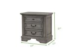 Grace Queen 4 Pc Bedroom Set in Gray