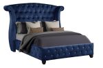 Sophia Queen 5 Pc Upholstery Bedroom Set Made With Wood in Blue