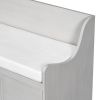 TREXM Movable Cushion Storage Bench with Drawers and Backrest for Entryway and Living Room (Gray Wash)