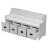 TREXM Movable Cushion Storage Bench with Drawers and Backrest for Entryway and Living Room (Gray Wash)