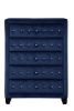 Sophia Queen 5 Pc Upholstery Bedroom Set Made With Wood in Blue