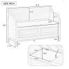 TREXM Rustic Style Solid wood Entryway Multifunctional Storage Bench with Safety Hinge (Espresso + Beige)