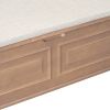TREXM Rustic Style Solid wood Entryway Multifunctional Storage Bench with Safety Hinge (Brown+ Beige)