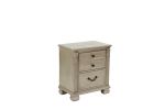 Classic Bedroom Formal Nightstand Antique Silver Finish 2-Drawers 1pc Bedside Table Plywood Furniture