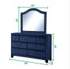 Sophia Queen 5 Pc Upholstery Bedroom Set Made With Wood in Blue