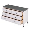 3-Pieces Bedroom Sets Full Size House Bed with Storage Headboard, Wooden Nightstand and Storage Dresser,Gray