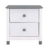 3-Pieces Bedroom Sets Full Size House Bed with Storage Headboard, Wooden Nightstand and Storage Dresser,Gray