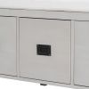 TREXM Movable Cushion Storage Bench with Drawers and Backrest for Entryway and Living Room (Gray Wash)