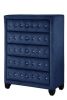 Sophia Queen 5 Pc Upholstery Bedroom Set Made With Wood in Blue