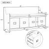 TREXM Movable Cushion Storage Bench with Drawers and Backrest for Entryway and Living Room (Gray Wash)