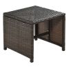11-Piece Patio All-Weather PE Wicker Dining Table Set with Wood Tabletop for 10, Brown Rattan+Beige Cushion