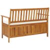 Patio Storage Bench Solid Acacia Wood 47.2"x24.8"x33.1"