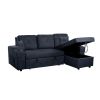 Right-facing sectional sofa with footrest, convertible corner sofa with armrest storage, living room and apartment sectional sofa, right chaise longue