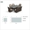 Direct Wicker Patio 7-Piece Brown Wicker Dining Set with Rattan Table and Armchair