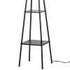 69" Metal Etagere Floor Lamp;  Charcoal Finish