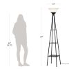 69" Metal Etagere Floor Lamp;  Charcoal Finish
