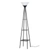 69" Metal Etagere Floor Lamp;  Charcoal Finish