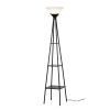 69" Metal Etagere Floor Lamp;  Charcoal Finish